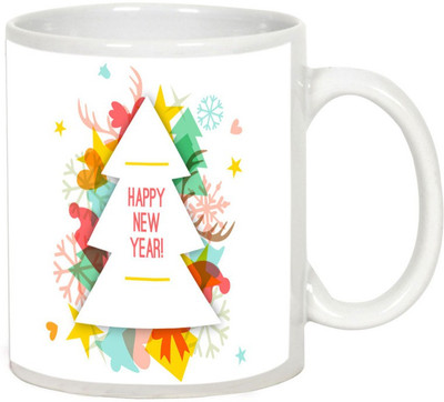 

AllUPrints New Year Evening Ceramic Mug(325 ml), White