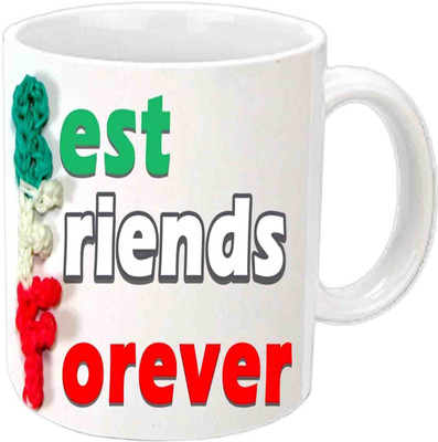 

Raj Laxmi Best Friends With Woolen Font White Ceramic Ceramic Mug(3.5 ml)