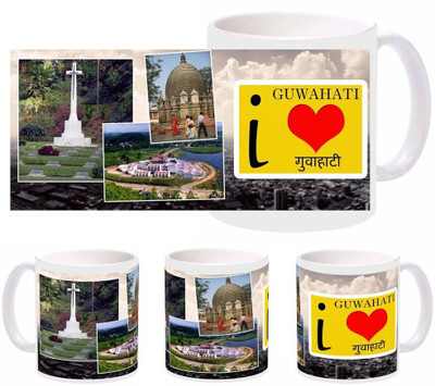 

Snapgalaxy I Love Guwahati Ceramic Mug(320 ml), Multicolor