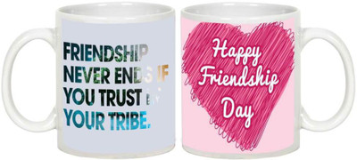 

AllUPrints Friendship Day Gifts - Gift For Friend (Design 21) Ceramic Mug(325 ml, Pack of 2), White