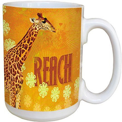 

Tree-Free Greetings Greetings 45551 Angi and Silas Giraffe Reach Ceramic with Full-Sized Handle, 15-Ounce Ceramic Mug(60 ml), Multicolor