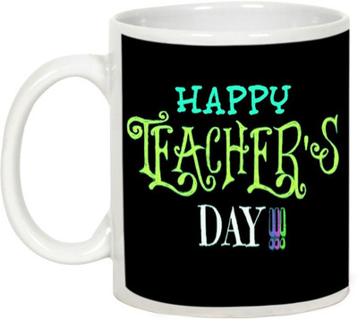 

AllUPrints Happy Teacher's Day Ceramic Mug(325 ml), White