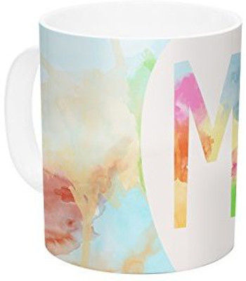 

Kess InHouse InHouse Skye Zambrana Meh Rainbow Watercolor Ceramic Coffee, 11 oz, Multicolor Ceramic Mug(60 ml)