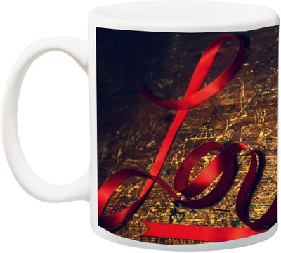 

ME&YOU Gift for Husband/Wife/Boyfriend/Girlfriend/lover;Love Red reboon HD Printed Ceramic Mug(325 ml), Multicolor