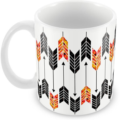 

Tuelip Beautiful Printed Arrow Abstract Pattern Ceramic Mug(350 ml), Multicolor