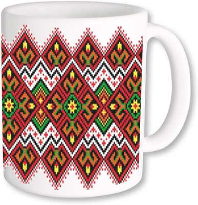 

PhotogiftsIndia pattern Ceramic Mug(350 ml), Multicolor