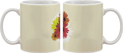 

Artifa Daisy Flowers Porcelain, Ceramic Mug(350 ml), Multicolor