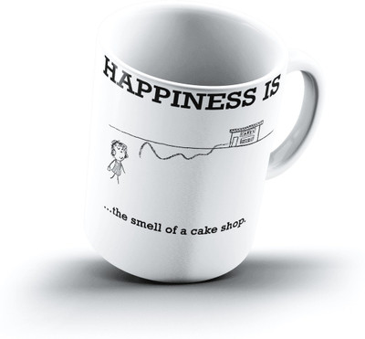 

Ucard Happiness Is2177 Bone China, Ceramic, Porcelain Mug(325 ml)