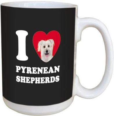 

Tree Free Free Greetings LM45107 I Heart Pyrenean Shepherds Ceramic with Full-Sized Handle, 15-Ounce, White Ceramic Mug(60 ml), Multicolor