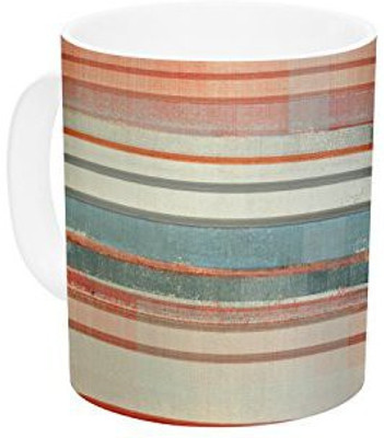 

Kess InHouse InHouse CarolLynn Tice Patton Orange Teal Ceramic Coffee, 11 oz, Multicolor Ceramic Mug(60 ml)