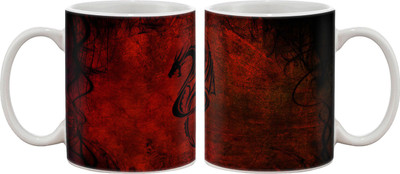 

Artifa Red Dragon Porcelain, Ceramic Mug(350 ml), Multicolor