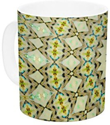 

Kess InHouse InHouse Iris Lehnhardt Kaleidoscope Green Geometric Ceramic Coffee, 11 oz, Multicolor Ceramic Mug(60 ml)