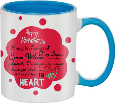 

SKY TRENDS Beautiful Special and Best Happy Valentine Gifts for Boyfriend Girlfriend Fiance Wife Husband Friends Birthday Anniversary018 Ceramic Mug(325 ml), Blue