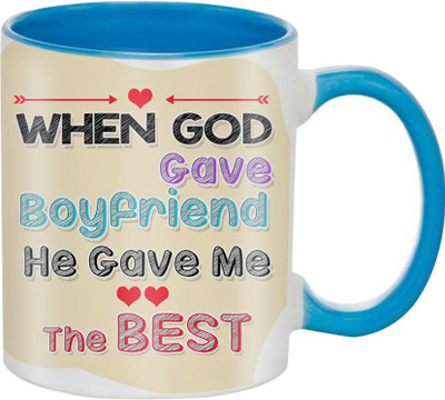 

SKY TRENDS Great Romantic Love Best Gifts For Valentine Day For Girlfriend Boyfriend Fiance Wife Husband, Anniversary,Christmas, Design 035 Ceramic Mug(325 ml), Blue