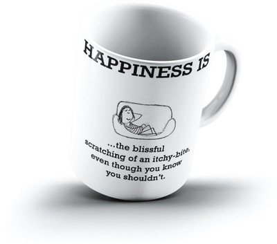

Ucard Happiness Is1355 Bone China, Ceramic, Porcelain Mug(325 ml), Multicolor