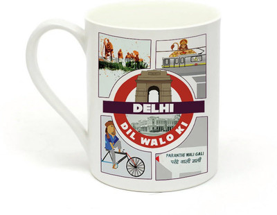 

Sowing Happiness Dilli Dil Walo Ki Ceramic Mug(350 ml), White