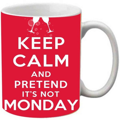 

Maison N Mode Keep Calm And Pretend Coffee Ceramic Mug(330 ml), Multicolor