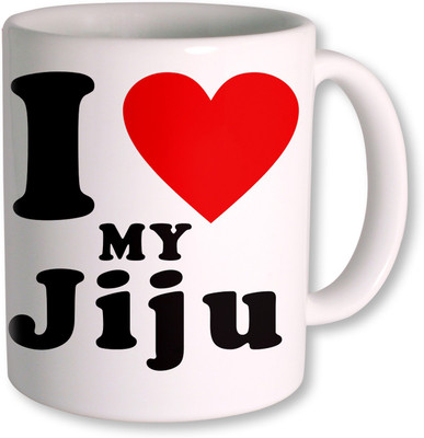 

PhotogiftsIndia I Love Jiju Ceramic Mug(350 ml), White