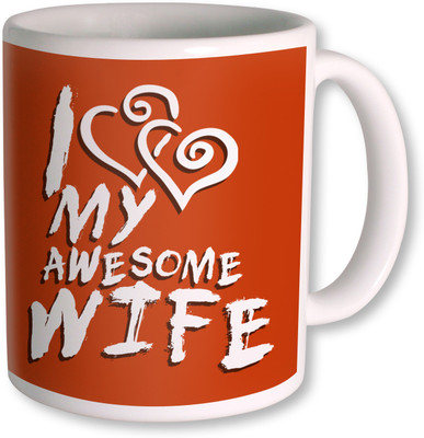 

PhotogiftsIndia MyAwesome Wife Coffe Ceramic Mug(350 ml), White