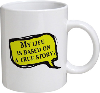 

Disginer Cases A True Story - MyBestow White Plain Coffee Ceramic Ceramic Mug(320 ml), Multicolor