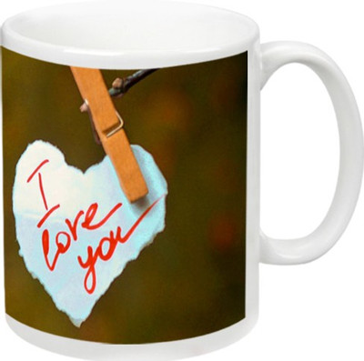 

KappoMania I Love You Love Ceramic Mug(325 ml), Multicolor