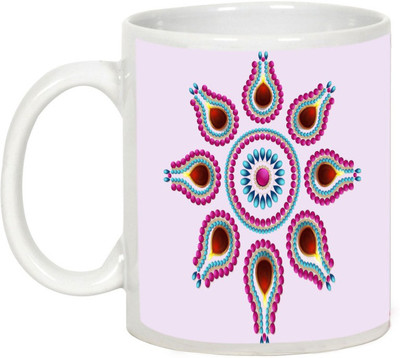 

AllUPrints Gifts For Deepawali - Happy Diwali Lights Design 3 Ceramic Mug(325 ml), White