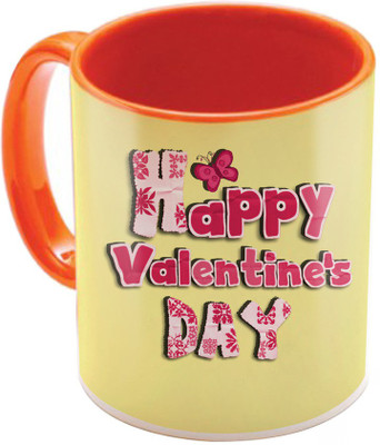 

SKY TRENDS Valentine Gift for Girlfriend Love Printed I Love U Forever Perfect for Her Him Wife Fiance Anniversary And Birthday STGD053 Ceramic Mug(325 ml), Orange