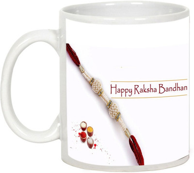

AllUPrints Rakhi Gifts - Happy Rakshabandhan To One And All Ceramic Mug(325 ml), White