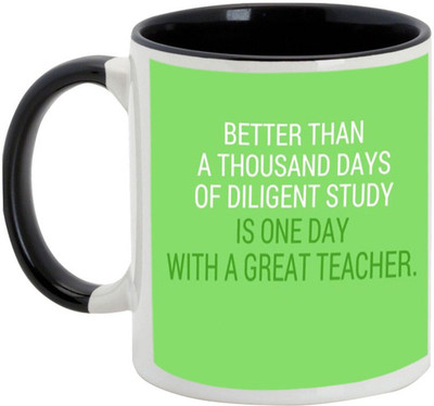 

AllUPrints Always Better To Spend Day With A Great Teacher Ceramic Mug(325 ml), Black