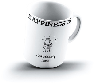 

Ucard Happiness Is2030 Bone China, Ceramic, Porcelain Mug(325 ml), Multicolor