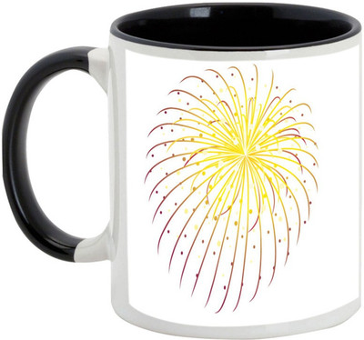 

AllUPrints Gifts For Diwali - Have A Blast On Deepawali Ceramic Mug(325 ml), Black