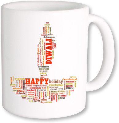 

PhotogiftsIndia Very Happy Diwali Ceramic Mug(325 ml), Multicolor