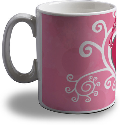 

Artifa Love In Heart Porcelain, Ceramic Mug(350 ml), Multicolor