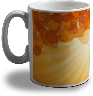 

Artifa Orange Leaves Porcelain, Ceramic Mug(350 ml), Multicolor