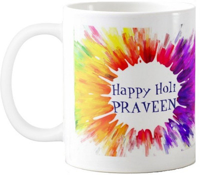 

Exoctic Silver Happy Holi Praveen Series002 Ceramic Mug(330 ml), Multicolor