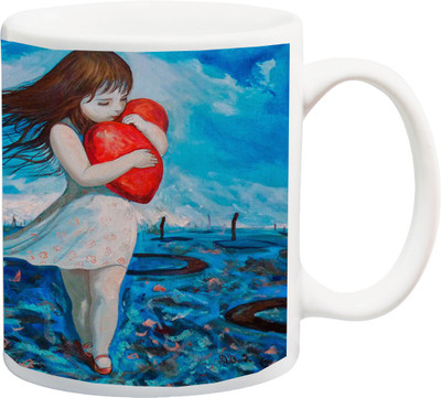 

ME&YOU Gift for Husband/Wife/Boyfriend/Girlfriend/Couple On Valentine's Day Or Anniversary;Special Beautiful Color Girl Red 3D Printed Ceramic Mug(325 ml), Multicolor