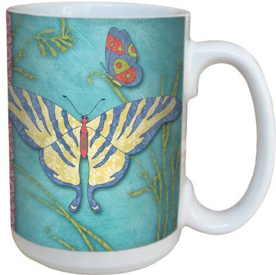 

Tree-Free Greetings Greetings lm43433 Whimsical Butterflies by Paul Brent Ceramic with Full-Sized Handle, 15-Ounce Ceramic Mug(60 ml), Multicolor