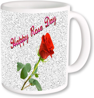 

PhotogiftsIndia Happy Rose Day With Nice Rose Ceramic Mug(325 ml), Multicolor