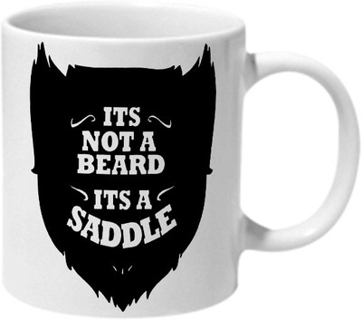 

Mooch Wale Its Not A Beard Its A Saddle Ceramic Mug(325 ml), Multicolor