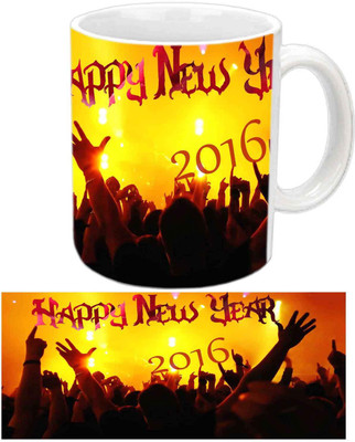 

Raj Laxmi Rising hands white Ceramic Mug(350 ml)