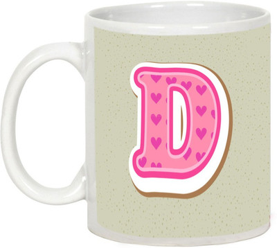 

AllUPrints Colorful Alphabet Letters "D" Ceramic Mug(325 ml), White