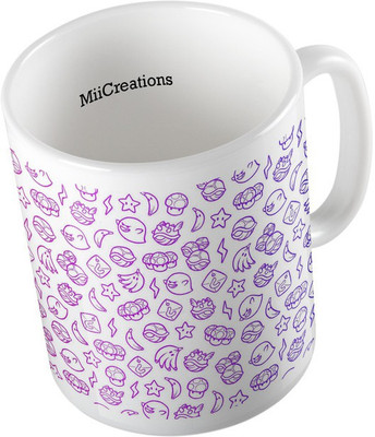 

MiiCreations Printed Fruits Ceramic Mug(325 ml), Multicolor