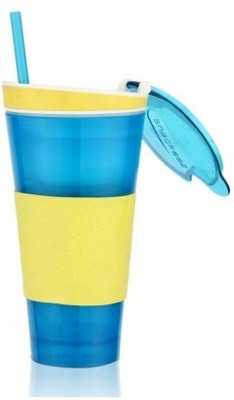 

Craftzcreation Snackeez Multi Purpose Drink & Snack Travel Cup Plastic Mug(550 ml), Blue