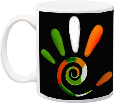

ME&YOU Republic Day;tiranga in hand printed Ceramic Mug(325 ml), Multicolor