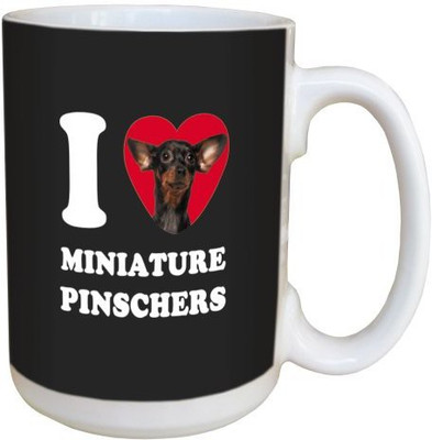 

Tree Free Free Greetings LM45087 I Heart Miniature Pinschers Ceramic with Full-Sized Handle, 15-Ounce, Black and Tan Ceramic Mug(60 ml), Multicolor