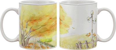 

Artifa Blowing Wind Art Porcelain, Ceramic Mug(350 ml), Multicolor