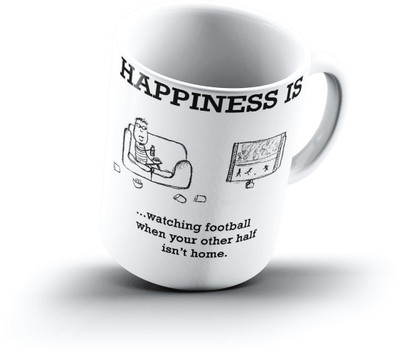 

Ucard Happiness Is2223 Bone China, Ceramic, Porcelain Mug(325 ml), Multicolor