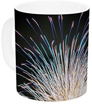 

Kess InHouse InHouse Jillian Audrey Firework Black Pastel Ceramic Coffee, 11 oz, Multicolor Ceramic Mug(60 ml)
