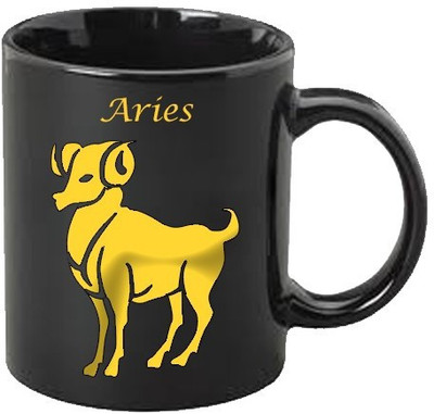 Smileonline Zodiac Coffee - Gold - Aries Ceramic Mug available at flipkart for Rs.494