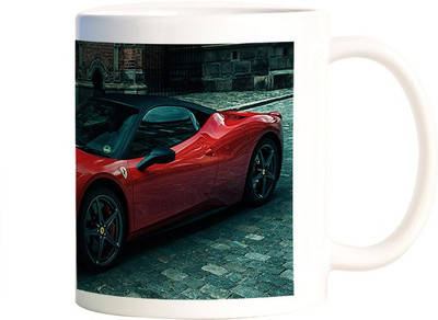 

Rangeele Inkers Ferrari red Awesome Car Ceramic Mug(300 ml), Multicolor